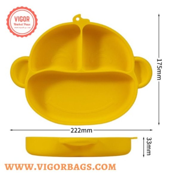 Baby Toddler Training Divided Plate with Bottom Grip set - Picture 3 of 7